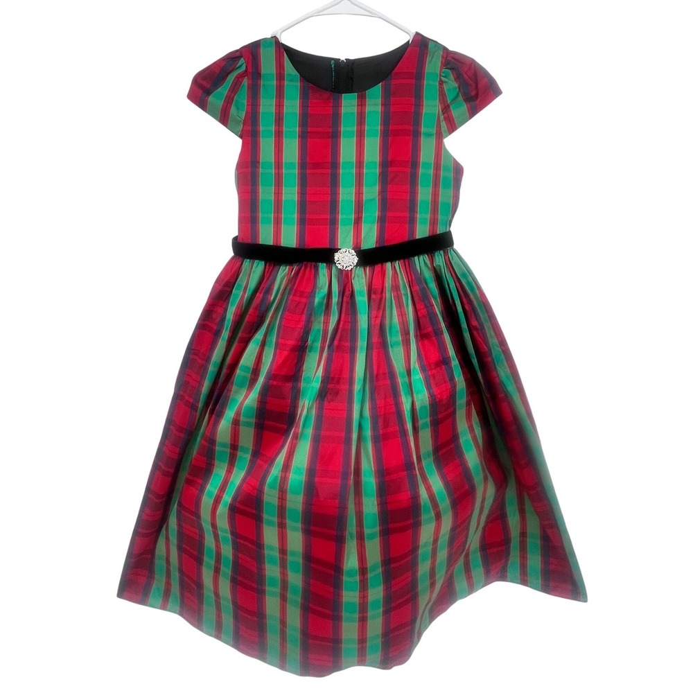 NWOT Kid's Dream Plaid Dress Girls 10 Red Green Holiday Christmas Formal Festive